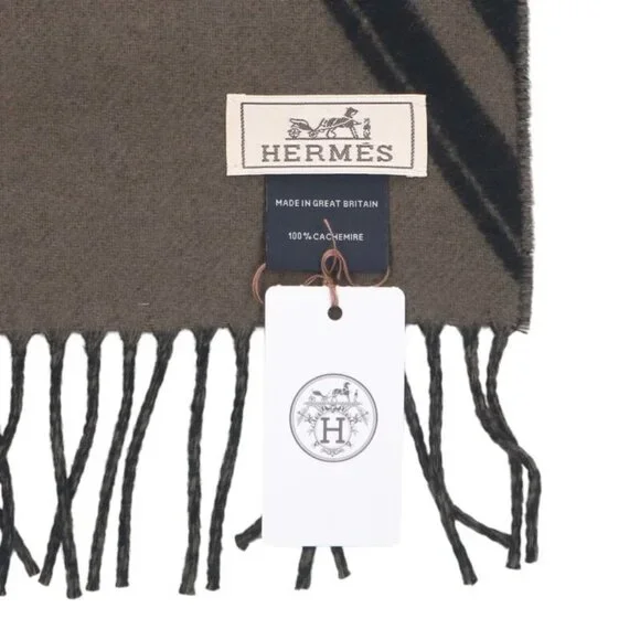 Hermes T Zigzag Sangle Cashmere Muffler Scarf